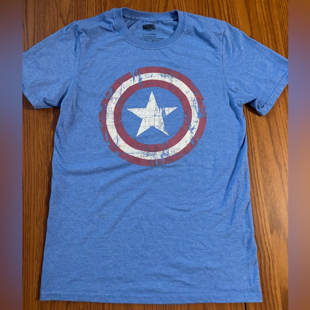Marvel Blue Captain America Star Tee